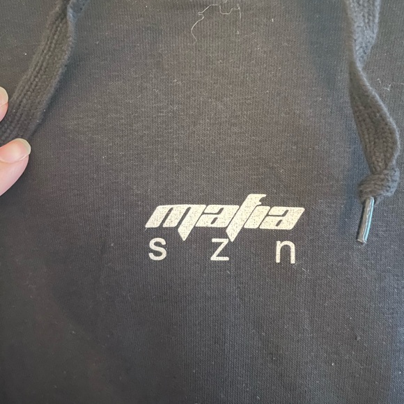 Yeezy Mafia SZN Black Hooded Sweatshirt Size XL (small Snag/hole Top Left) - Picture 5 of 8
